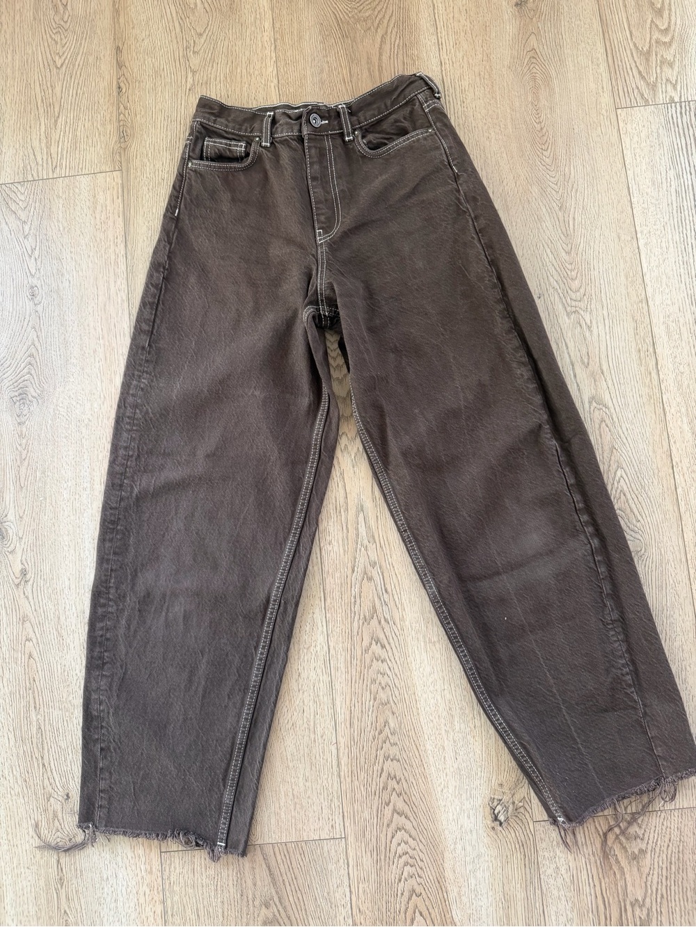 Zara Dark Brown High-Rise Jeans